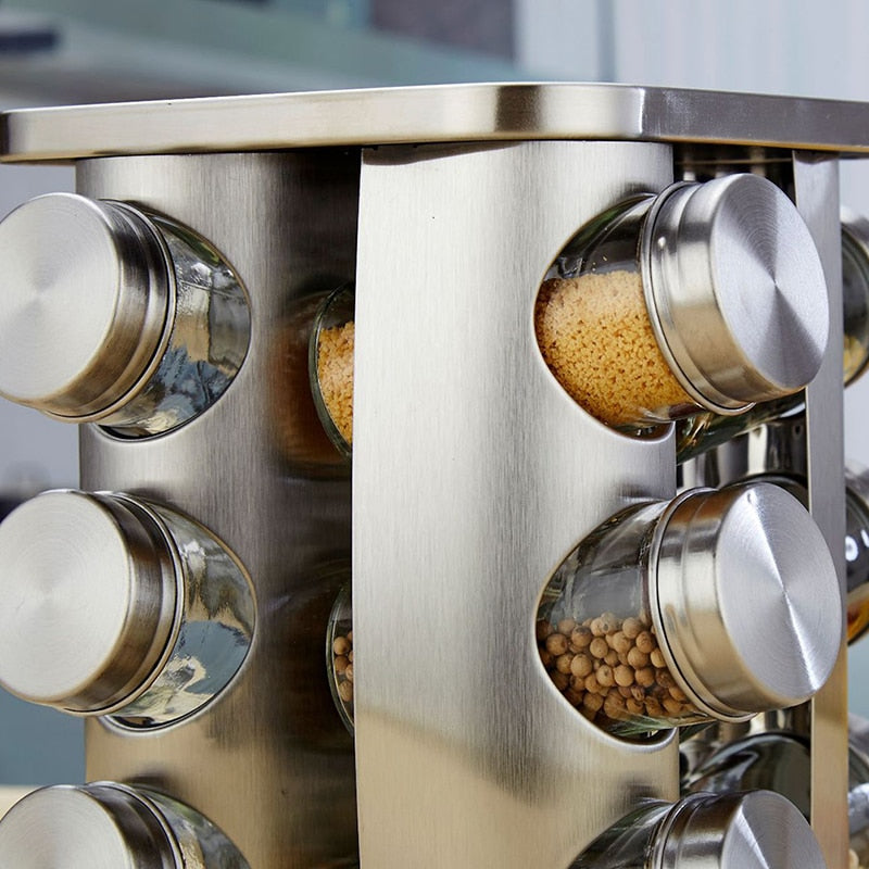 Rotating spice rack, 12 jars
