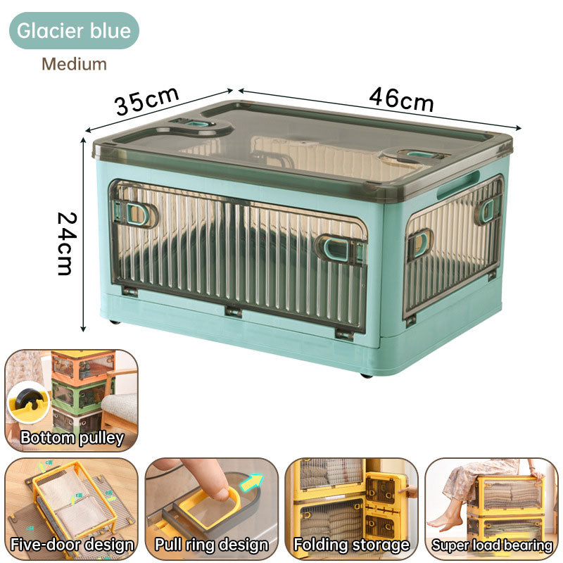 Cabinet clothes clothing quilt storage box household transparent plastic folding box snack toy finishing box