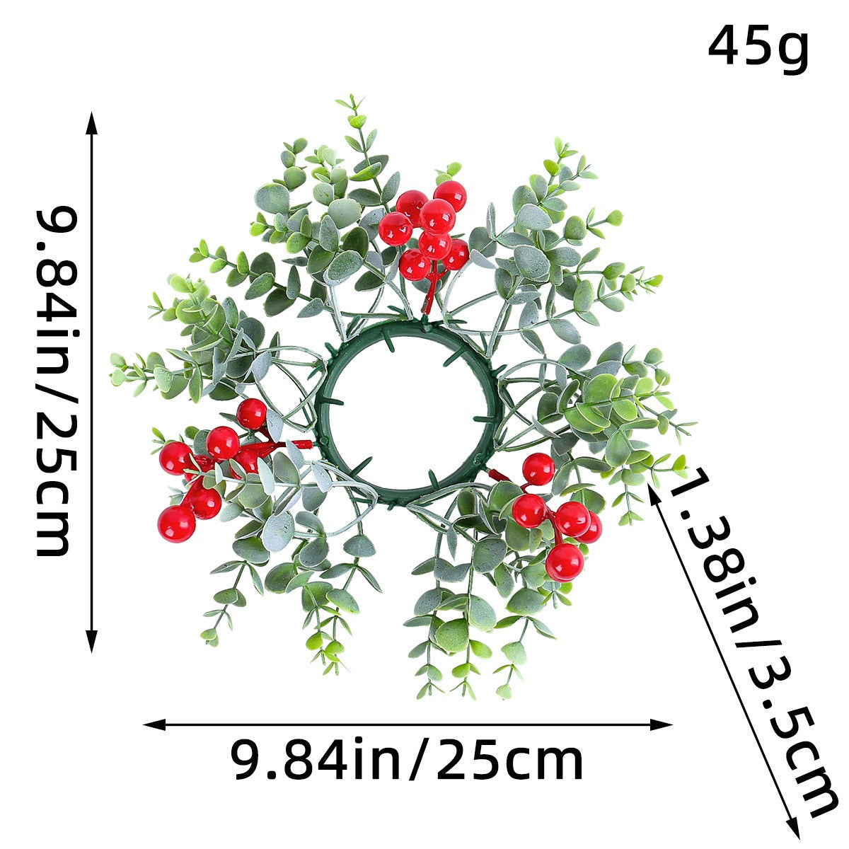 Christmas red fruit plastic decoration candle ring flower desktop aromatherapy candle holder base flower wreath ornament