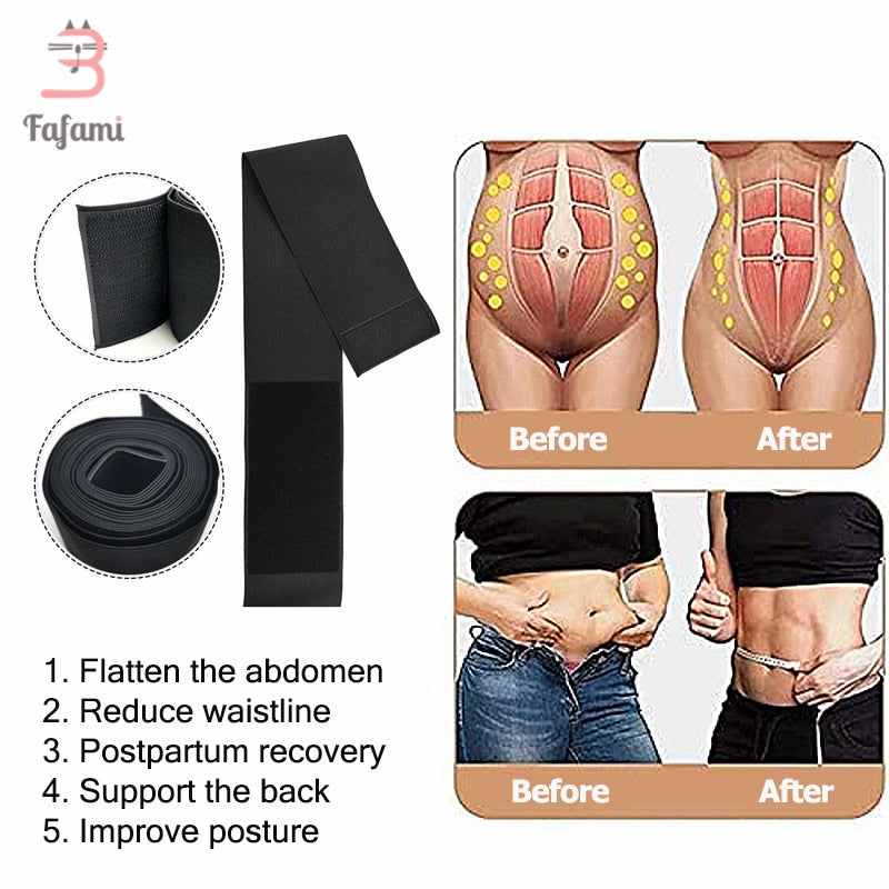 Postpartum Belly Band Pregnant Women Slimming Tummy Compression Wrap Belt  Adjustable Bandage Elastic Waist Trainer Trimmer