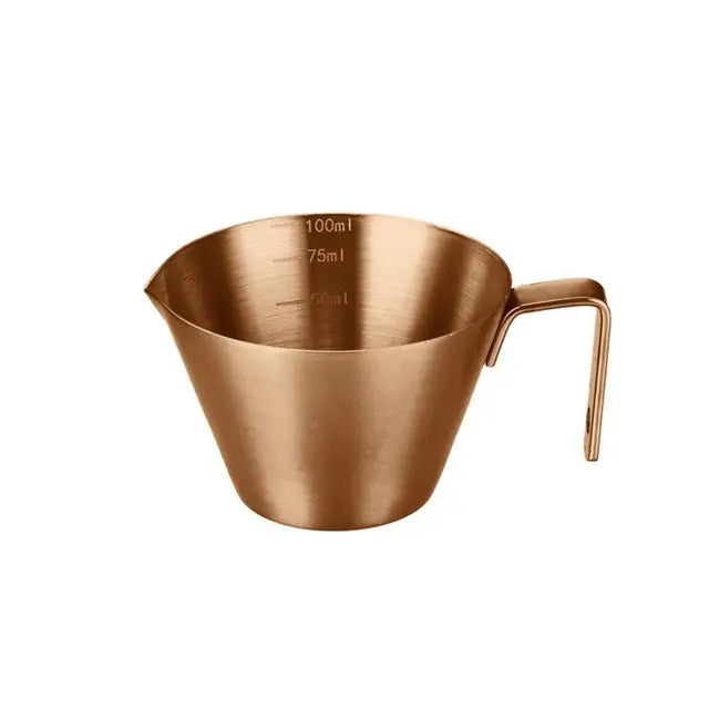 304 Stainless Steel Espresso Measuring Cup Small 100ml Espresso Shot Cup Dishwasher Safe V-Shaped Mouth