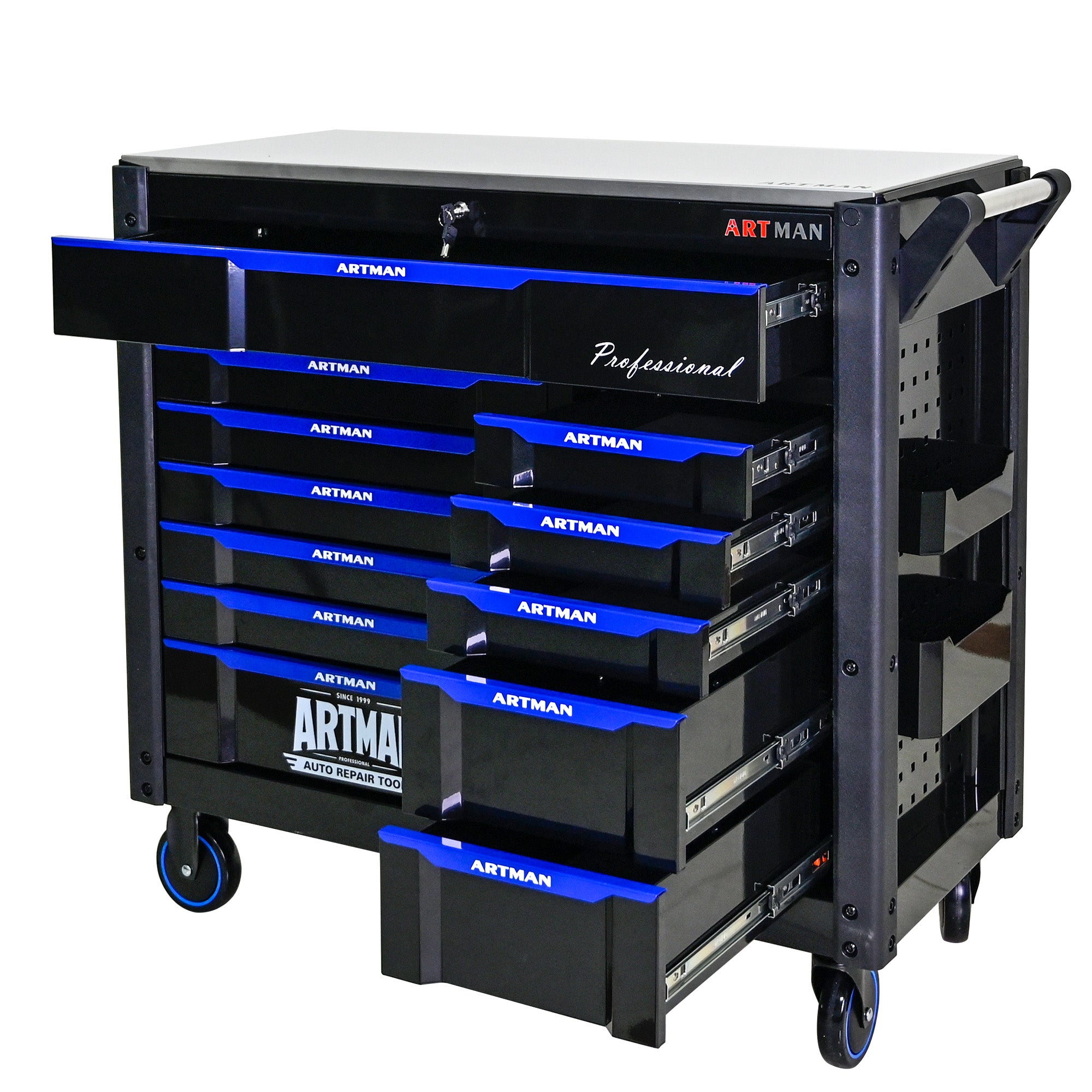 12-Layer Drawer Multi-Purpose Tool Cart With Wheels, Iron Top