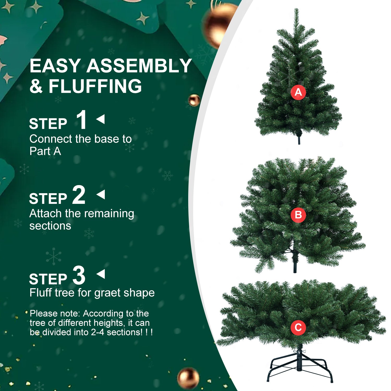 6FT PVC Green Memory Wire Christmas tree