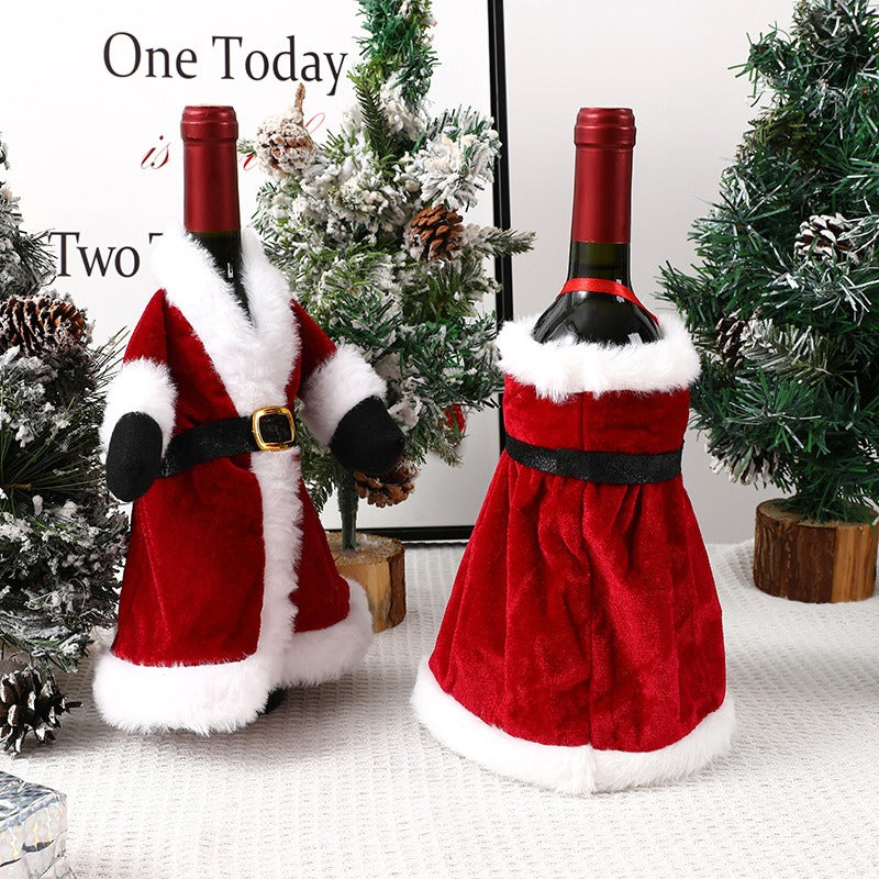 New Christmas red wine set Christmas dress wine bottle set Christmas dress wine bottle decoration