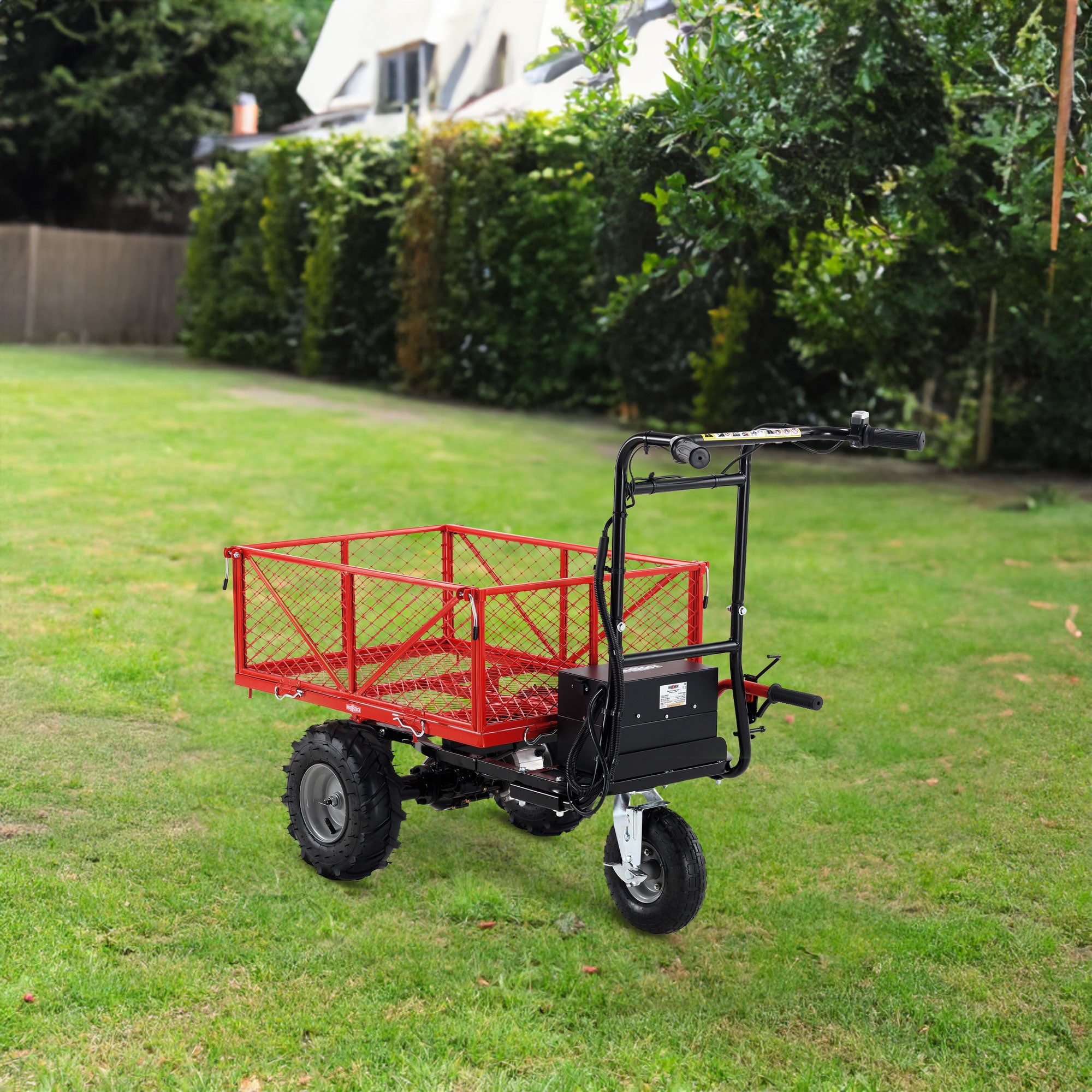 Wheelbarrow Utility Cart Electric Powered Cart 48V28Ah 500W Capacity 500lbs (230kg) Material Hauler 1000lbs Towing