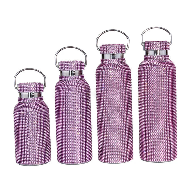 Keep Hot And Cold Diamond Jewelry Thermos Bottle Fashion Stainless Steel Water Bottle Free Shipping Girls Thermo Cup Tea Coffee