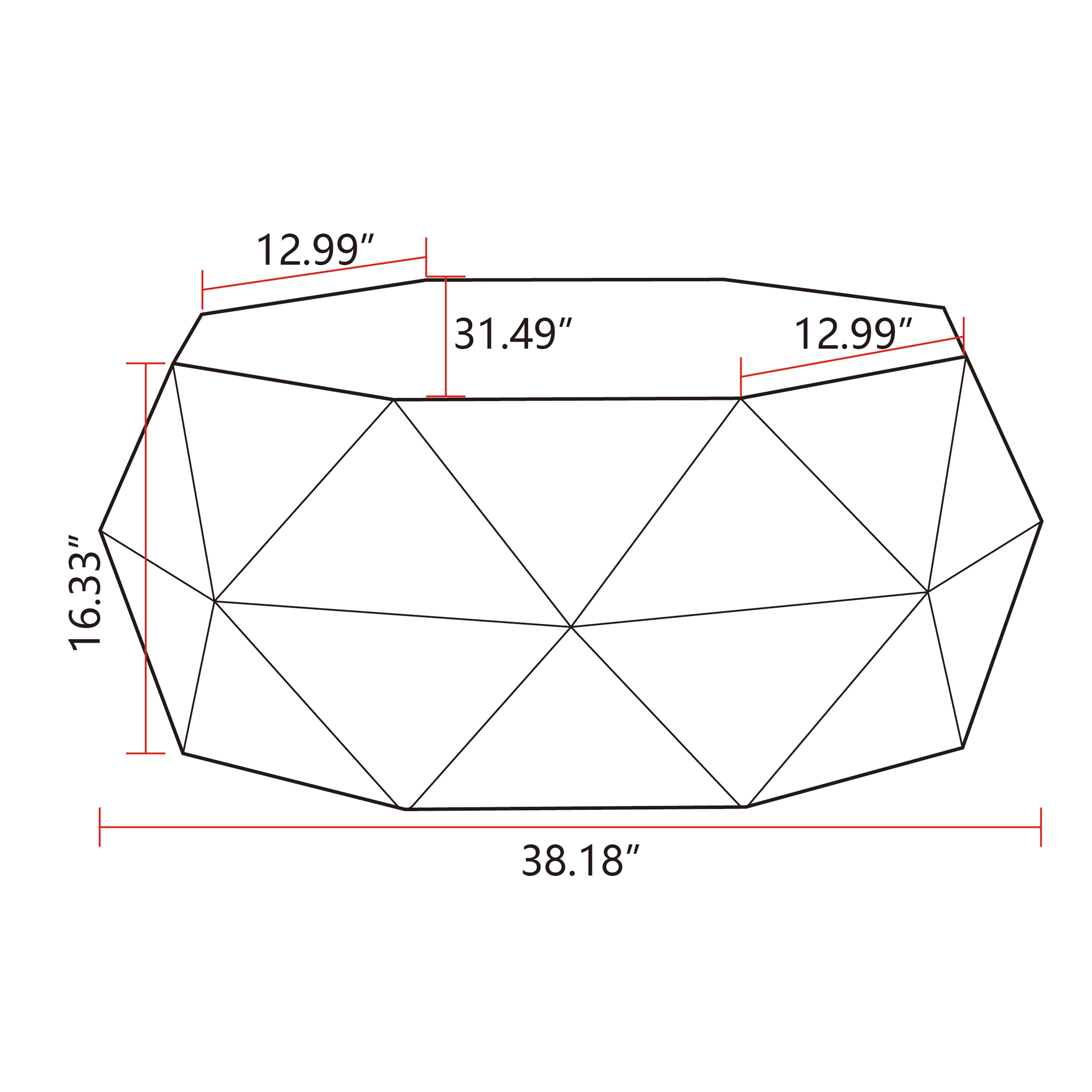 38"Three-dimensional Embossed Pattern Design American Retro Style Coffee Table White Tabletop