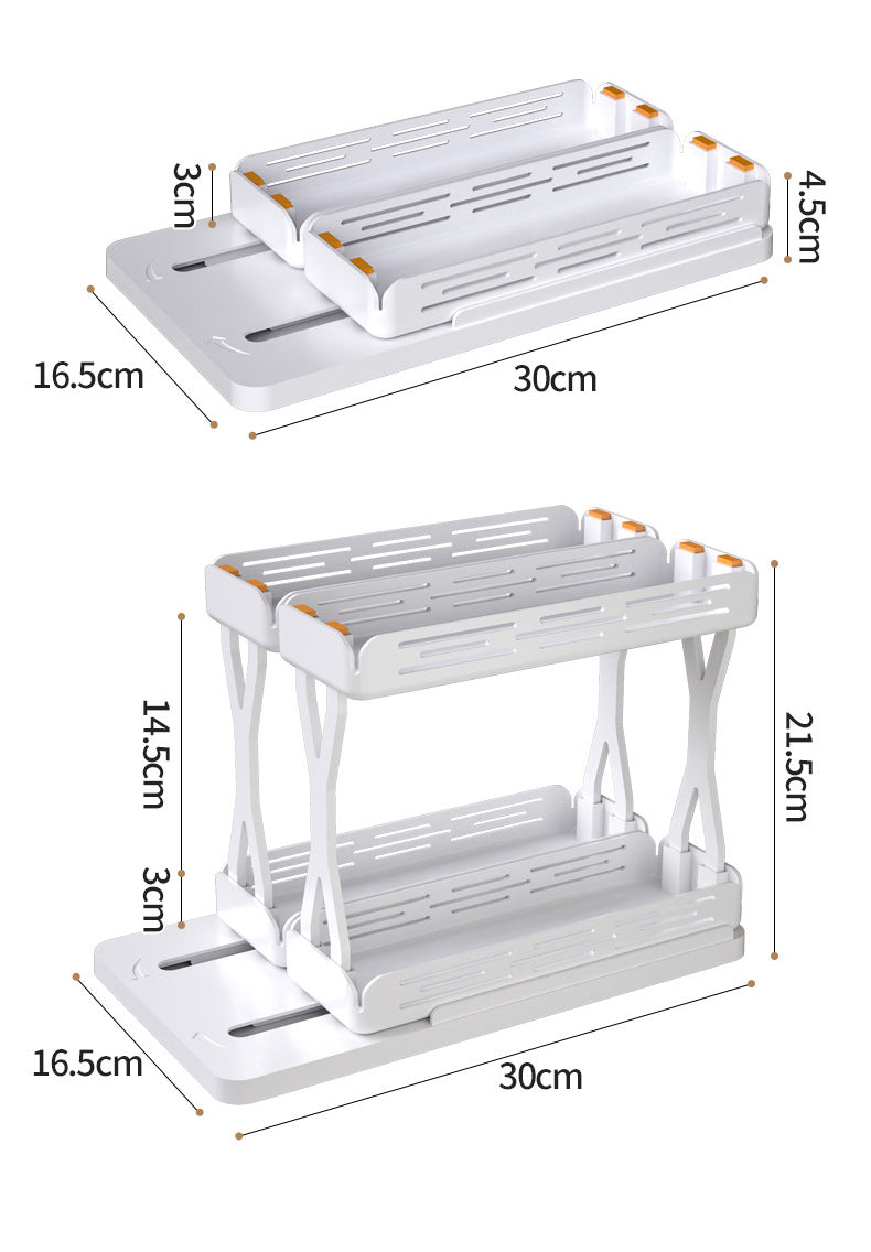 Pull out Rotating Spice Rack Organizer for Cabinet Rotate Makeup Organizer Slide Bottle Box Holder Plastic Seasoning Spice Rack