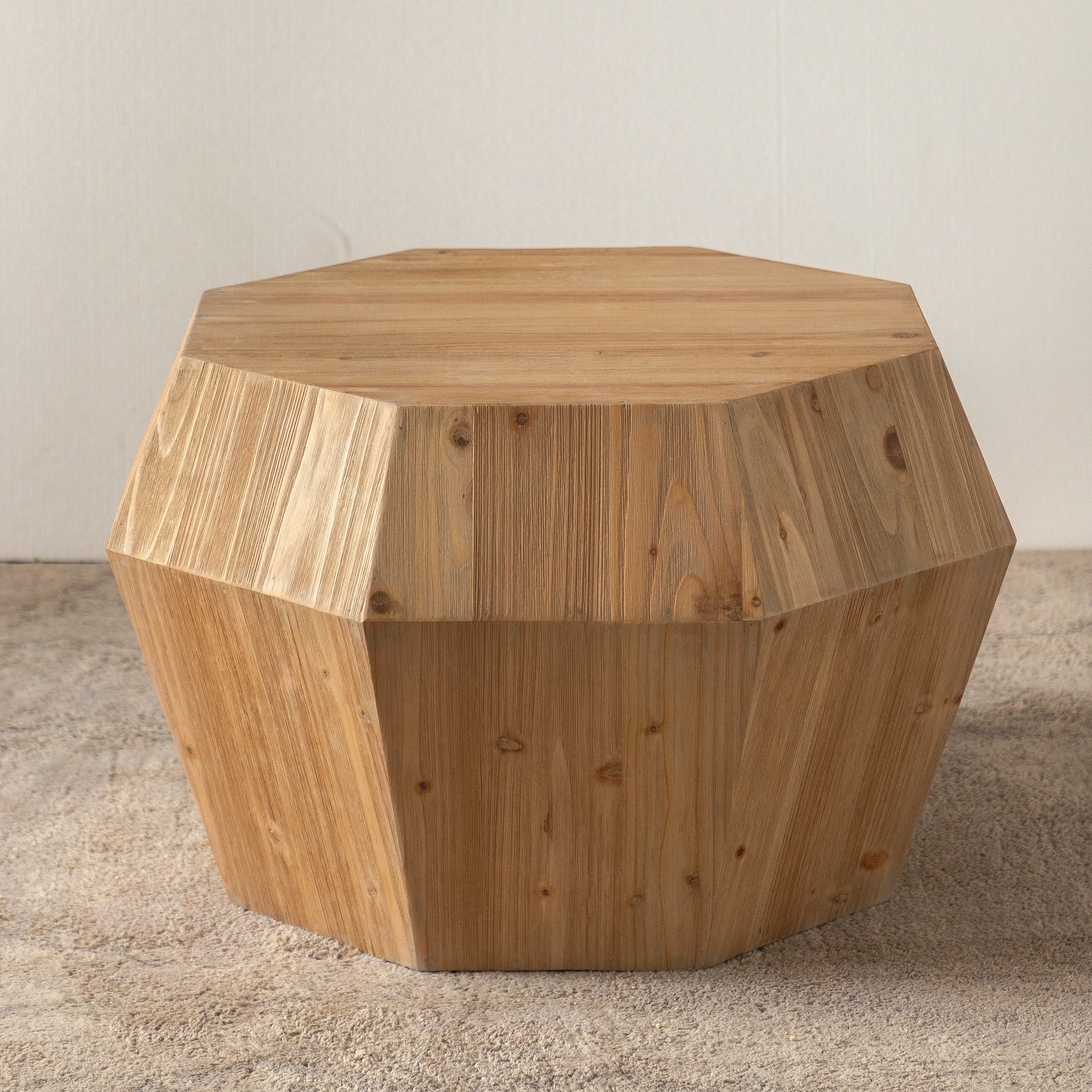 31.50" Octagonal Wooden American Retro Style Coffee Table