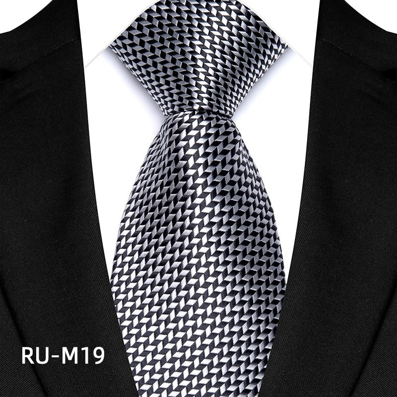 High density striped small flower men's business suit tie