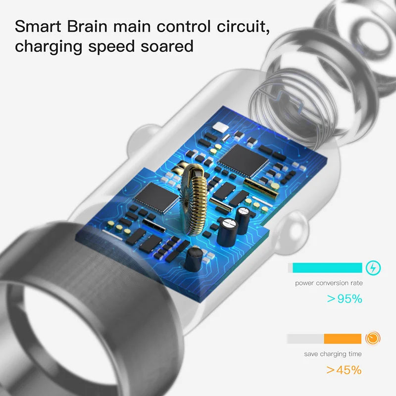 Chargeur de voiture Baseus 36 W double USB QC 3.0 à charge rapide pour iPhone, USB Type-C PD, chargeur rapide pour téléphone portable, chargeur de voiture 