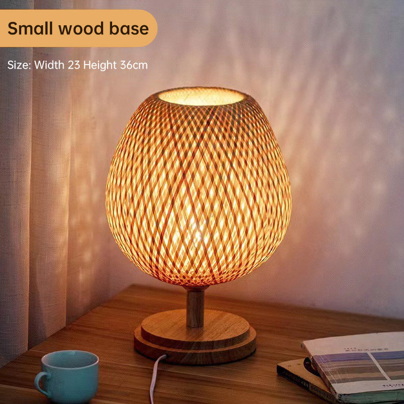 Japanese Zen Style Bamboo Woven Desk Lamp, Bedroom, Living Room, Tea Room, Hotel, Study, Bedside, New Chinese Style Desk Lamp