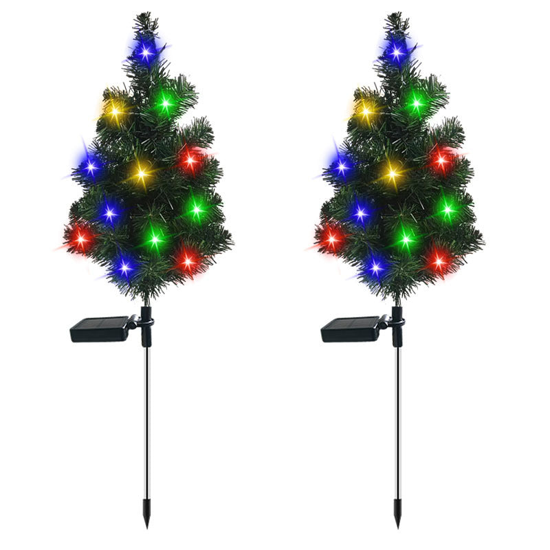 Solar Christmas Tree Lights Ground Insert Lawn LED Color Lights