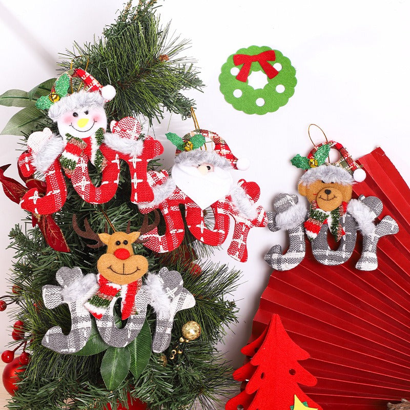 Christmas decorations Christmas tree ornaments elderly people snowmen elk teddy bears hanging decorations