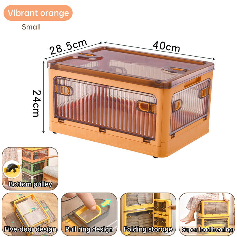 Cabinet clothes clothing quilt storage box household transparent plastic folding box snack toy finishing box