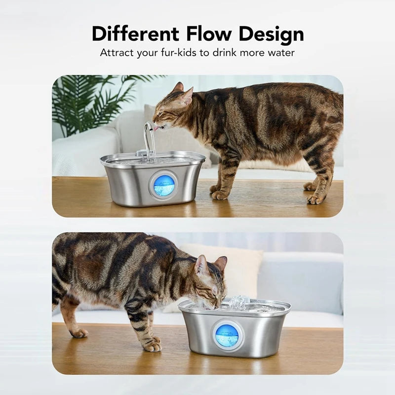 Stainless cat water fountain, 3.2L