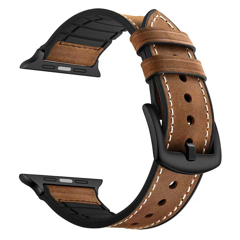 Suitable for Apple Watch Apple iWatch 8th generation 7654 SE silicone sticker retro Crazy Horse strap