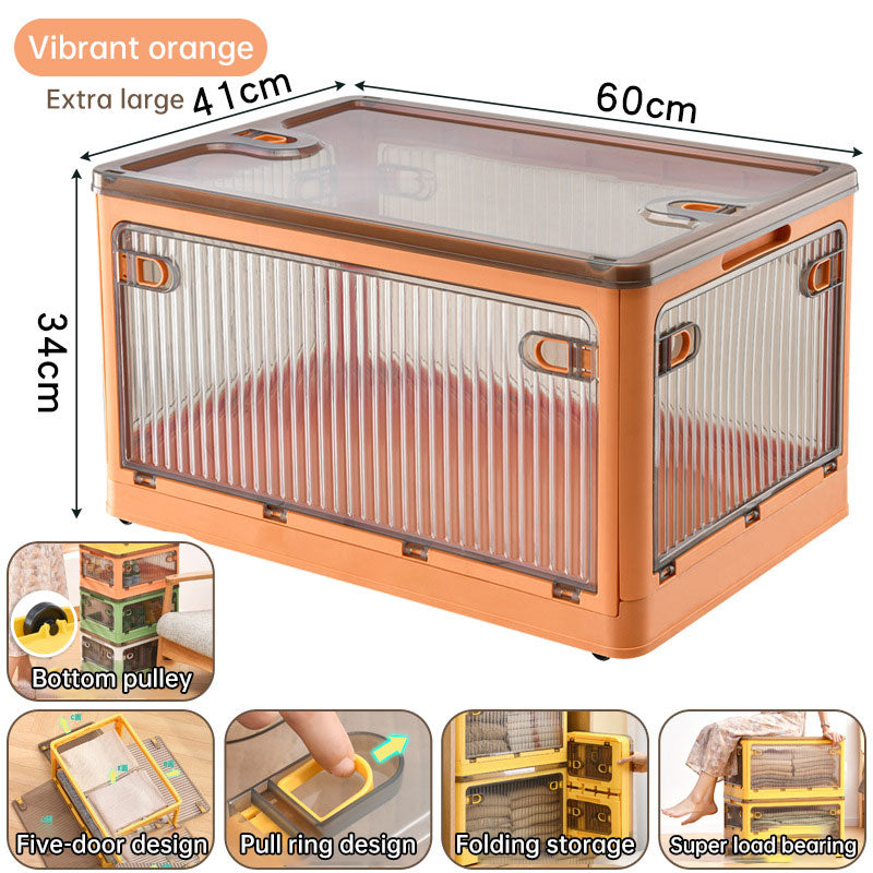 Cabinet clothes clothing quilt storage box household transparent plastic folding box snack toy finishing box