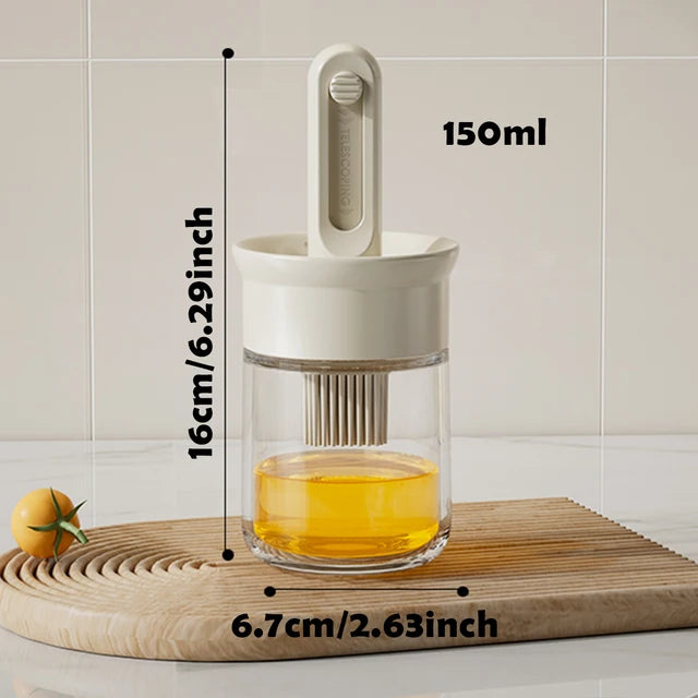 Telescopic Oil Brush Integrated Bottle Adjustable Length High Temperature Resistant Household Kitchen Barbecue Baking Tool