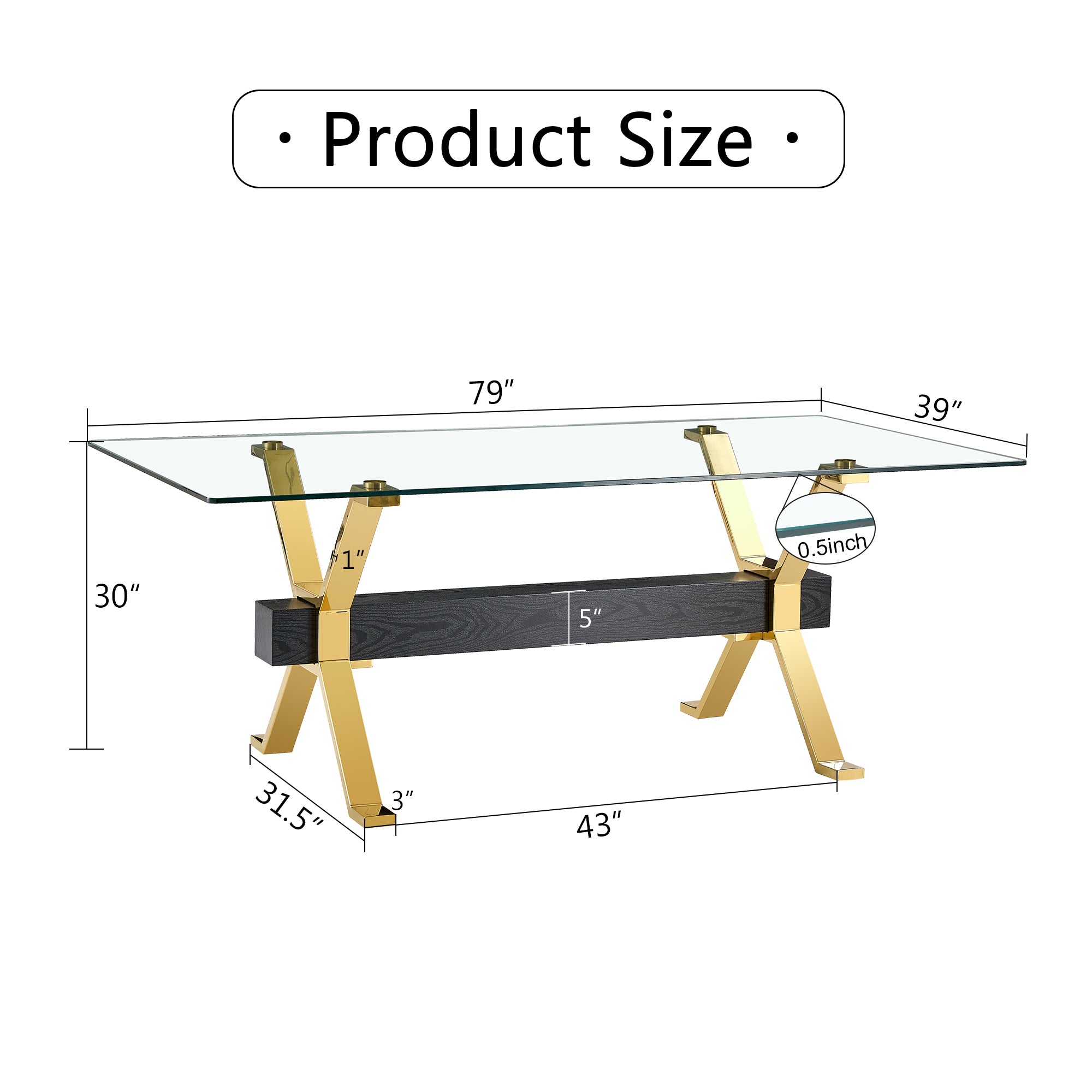 Dining table Modern tempered glass dining table Large modern office desk