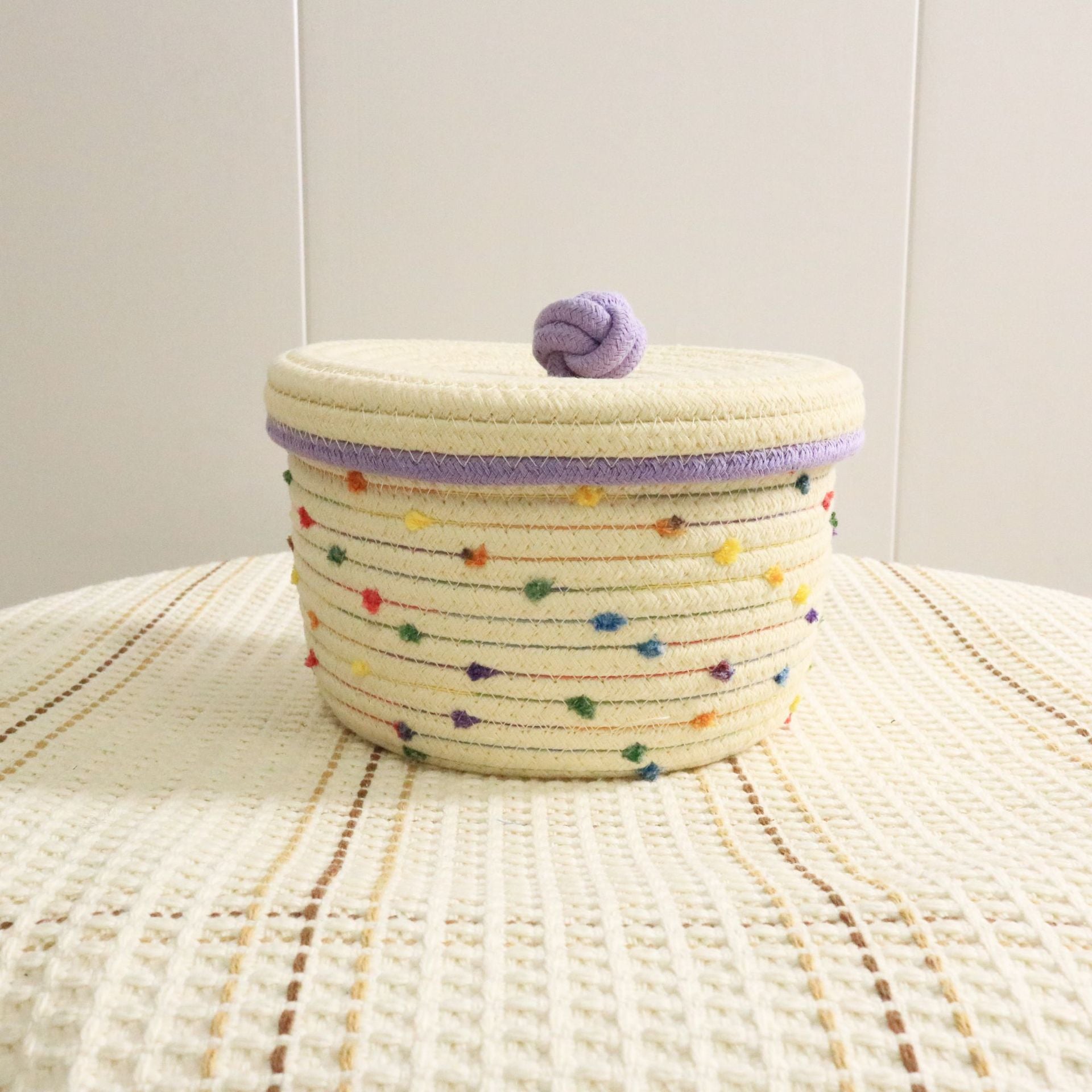 Creative desktop cosmetics storage woven basket