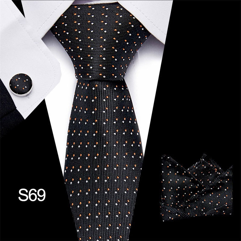 Men's tie three piece set cashew flower series fashion tie