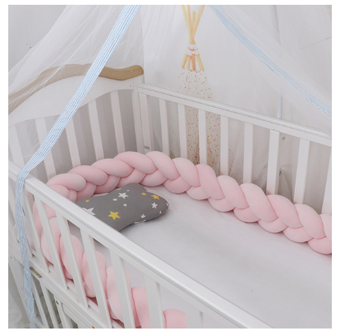 100cmBaby Bumper Bed Braid Knot Pillow Cushion Bumper for Infant Kids Crib Protector Cot Bumper Room Decor Anti-collision Bumper