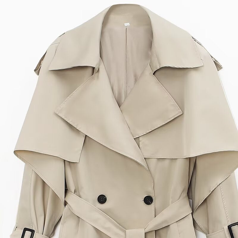 Casual Double-Breasted Windproof Trench Coat