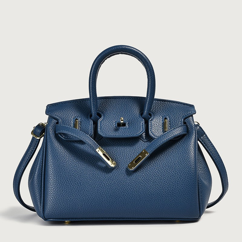 Vegan leather top-handle tote