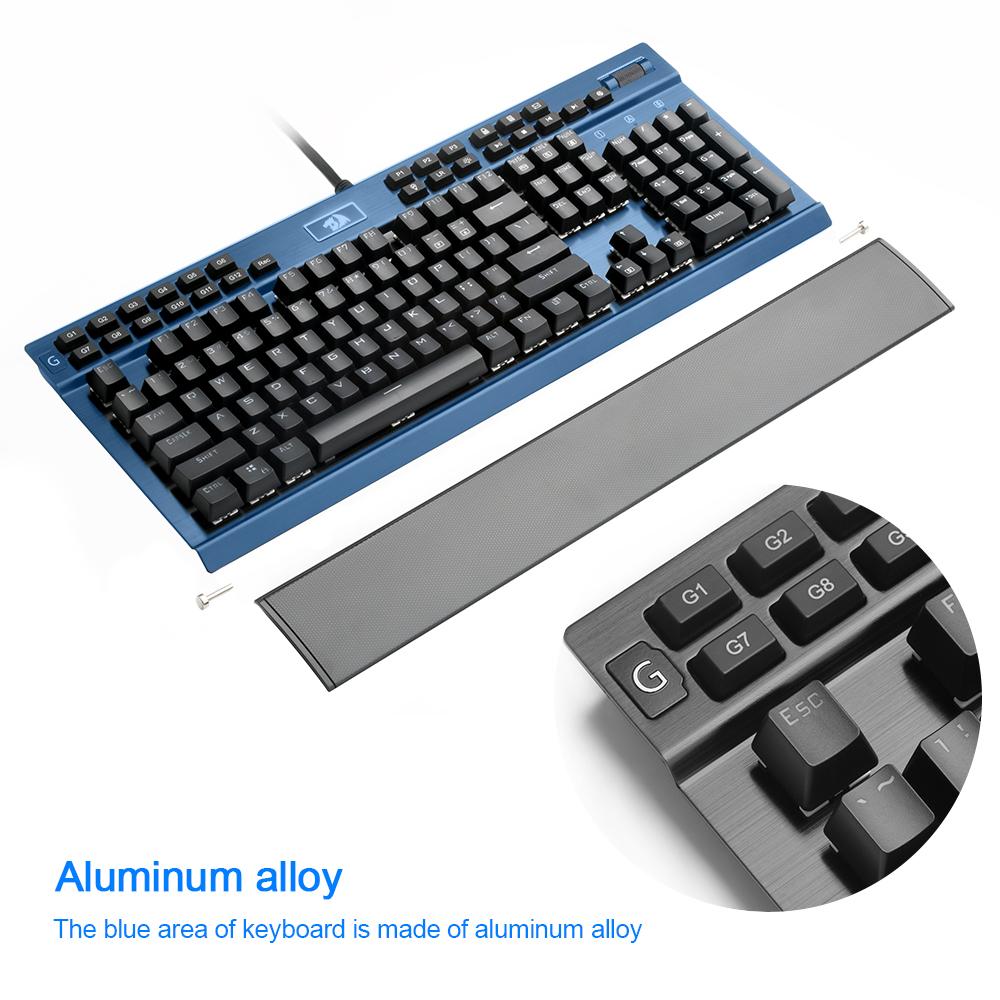 Redragon Professional Gaming mechanical keyboard full color LED backlit keys Metal housing 104 keys USB wired PC Computer