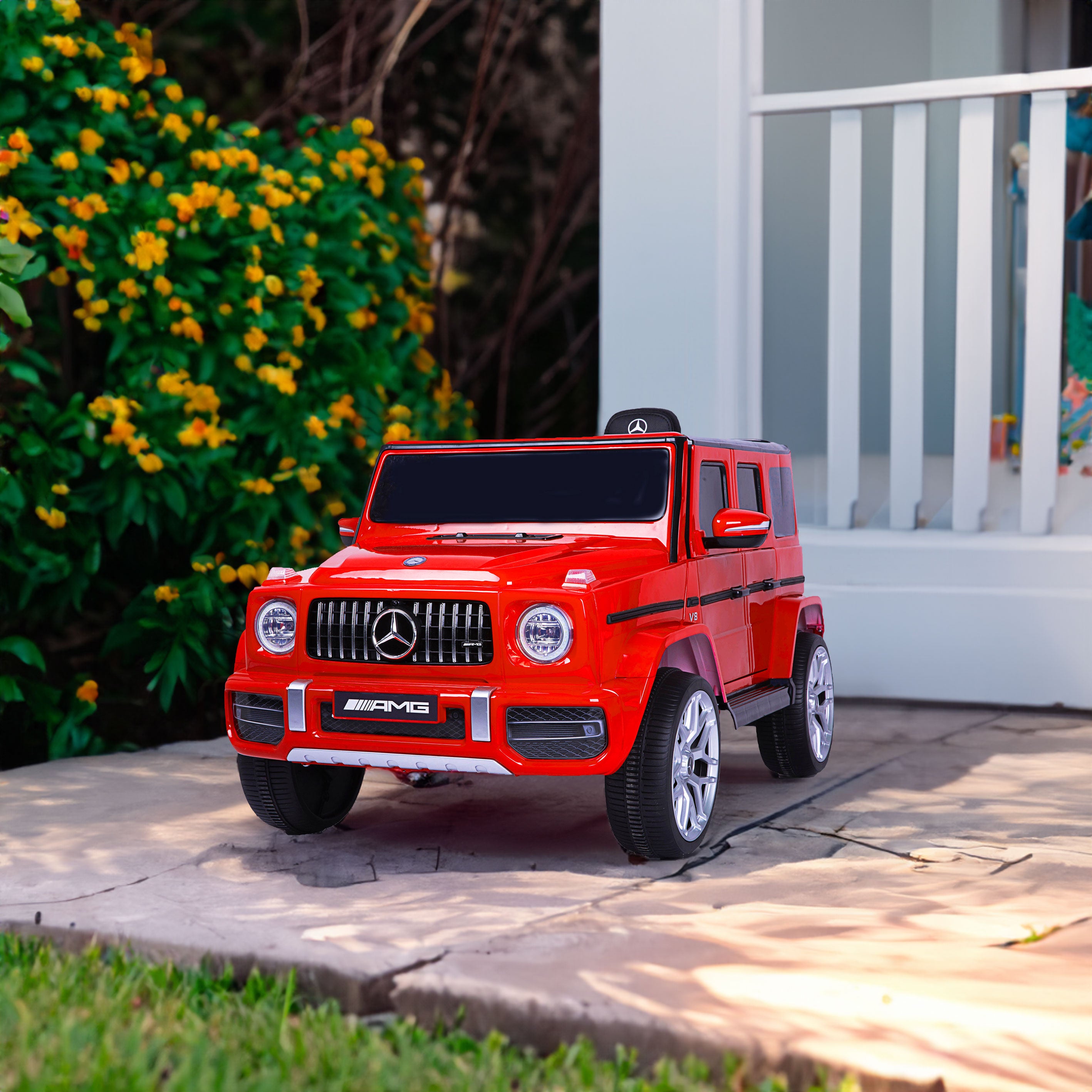 Mercedes Benz G63 Children's Electric Vehicle with Remote Control, 12V Spring Suspension, Safety Lock, and License