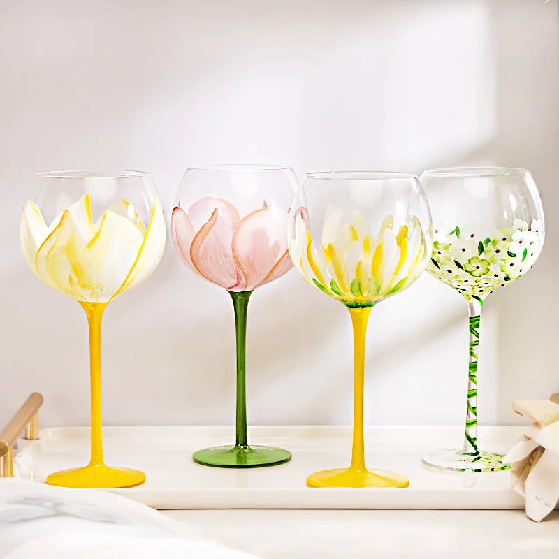 Hand-painted wine glass