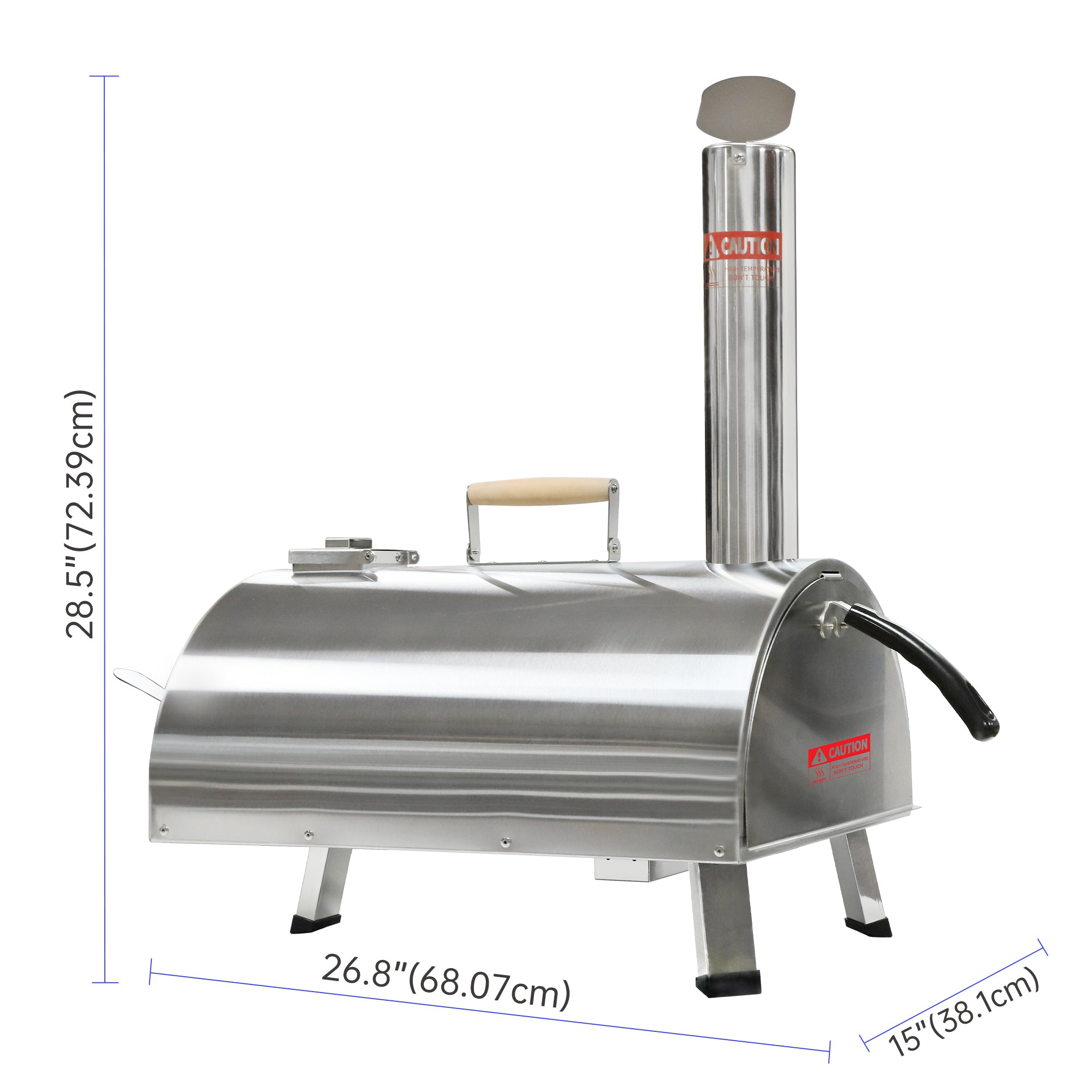 Pizza Oven Outdoor 12" Automatic Rotatable Pizza Ovens Portable Stainless Steel Wood Fired Pizza