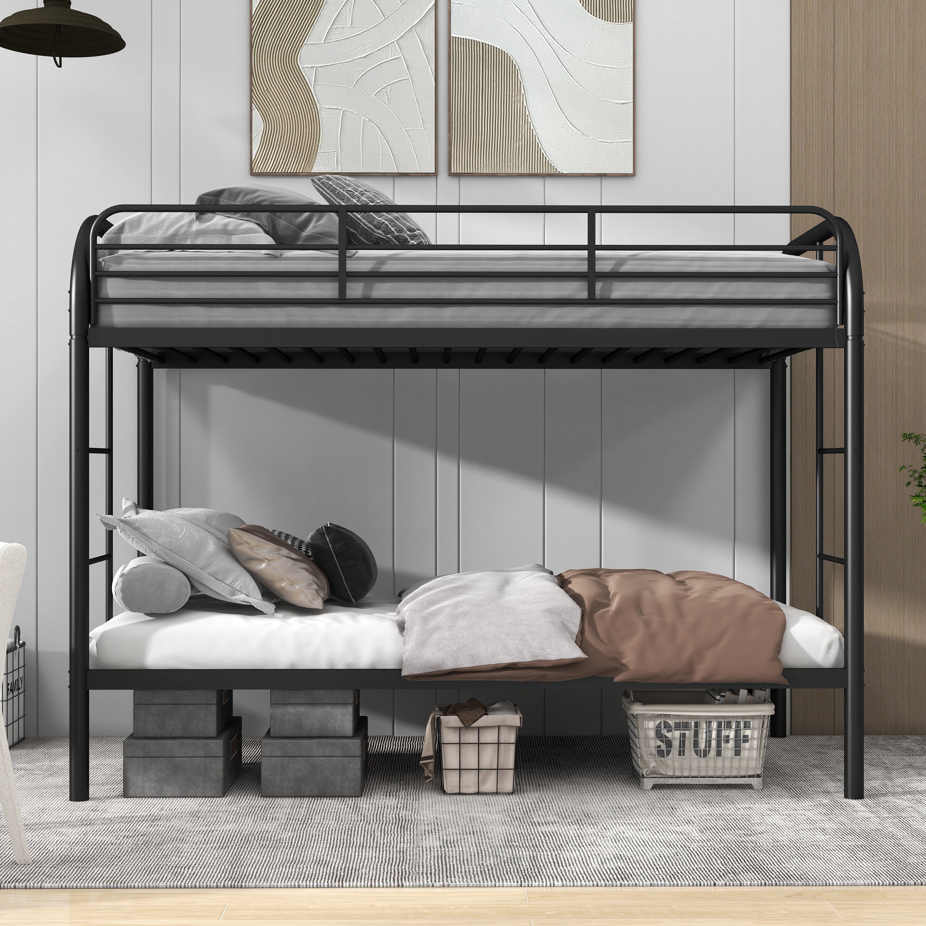 Twin over Twin Bunk Bed with Ladders