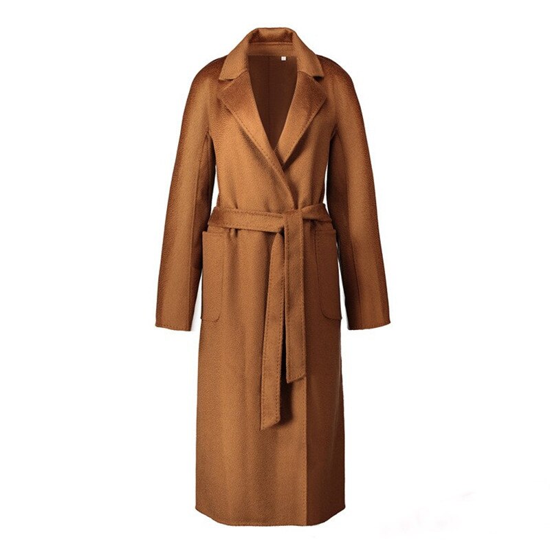 Autumn And Winter New Style Home Handmade Double-Sided Cloth Water Ripple Wool Coat Wool Cashmere Coat Women