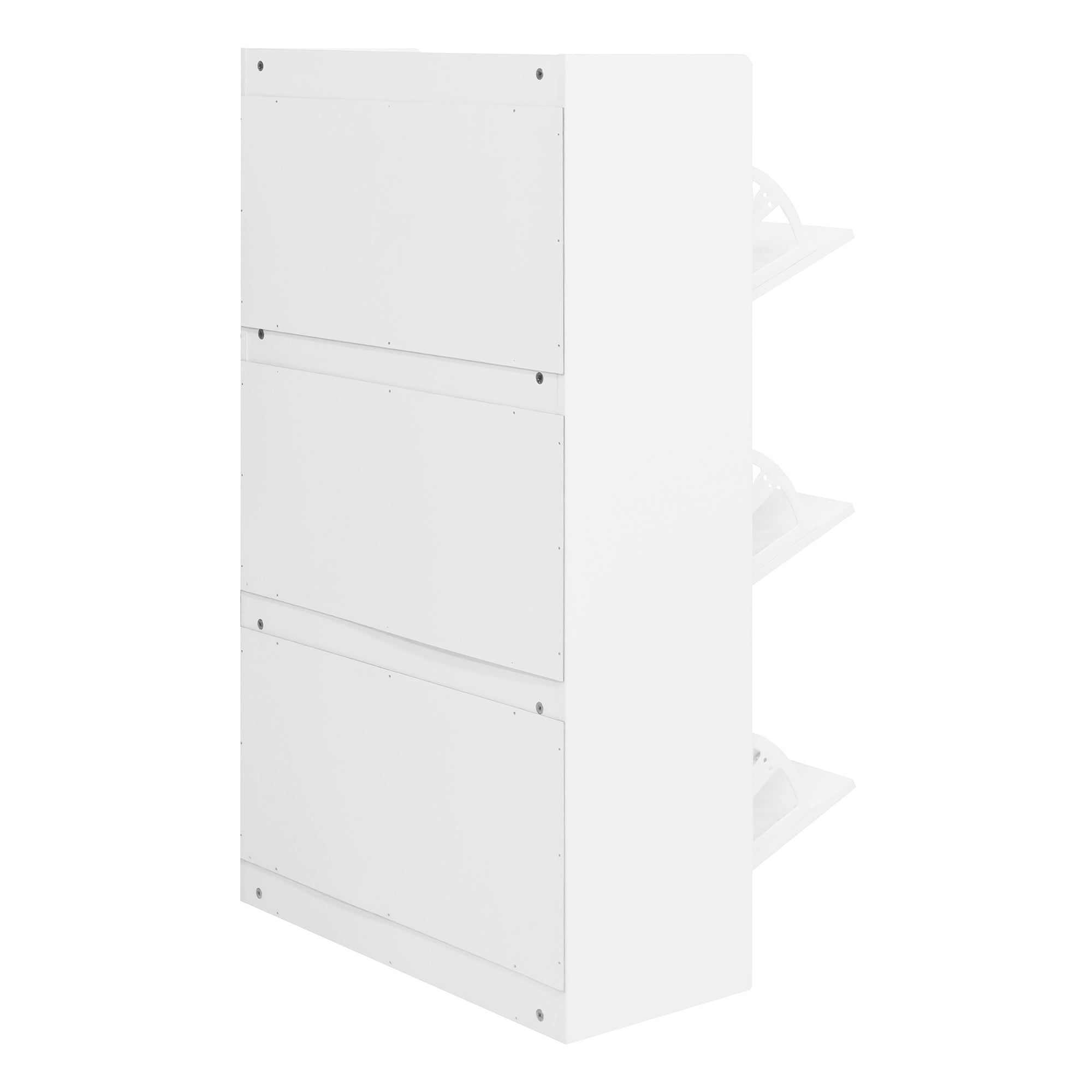 U-Can Shoe Storage Cabinet for Entryway with 3 Flip Drawers, Modern Shoe Organizer Cabinet, Free Standing Shoe Rack White