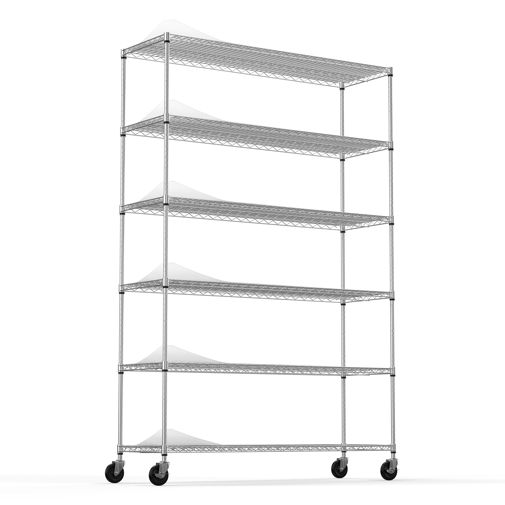 6 Tier Wire Shelving Unit 6000 LBS NSF Height Adjustable Metal Garage Storage Shelves with Wheels