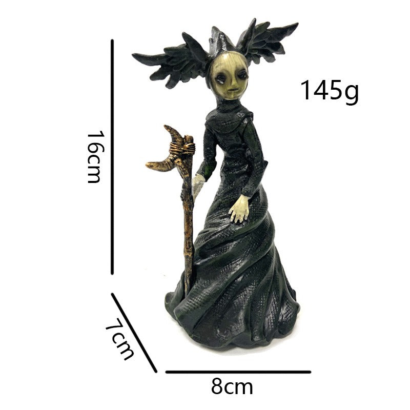 Halloween ghost festival holding scepter witch decoration garden garden decoration decoration resin crafts