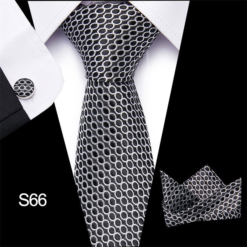 Men's tie three piece set cashew flower series fashion tie