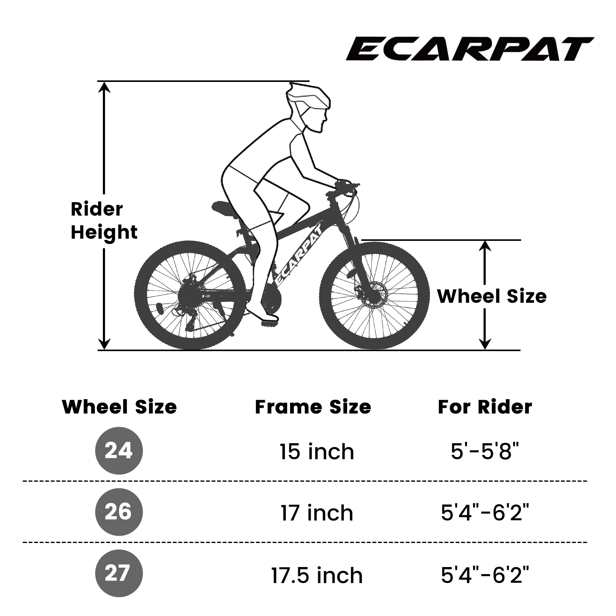 A2660 Ecarpat Mountain Bike 26 inch Wheel Carbon Steel Frame Disc Brake Thumb Shift Front Fork Rear Shock Absorber Bicycle