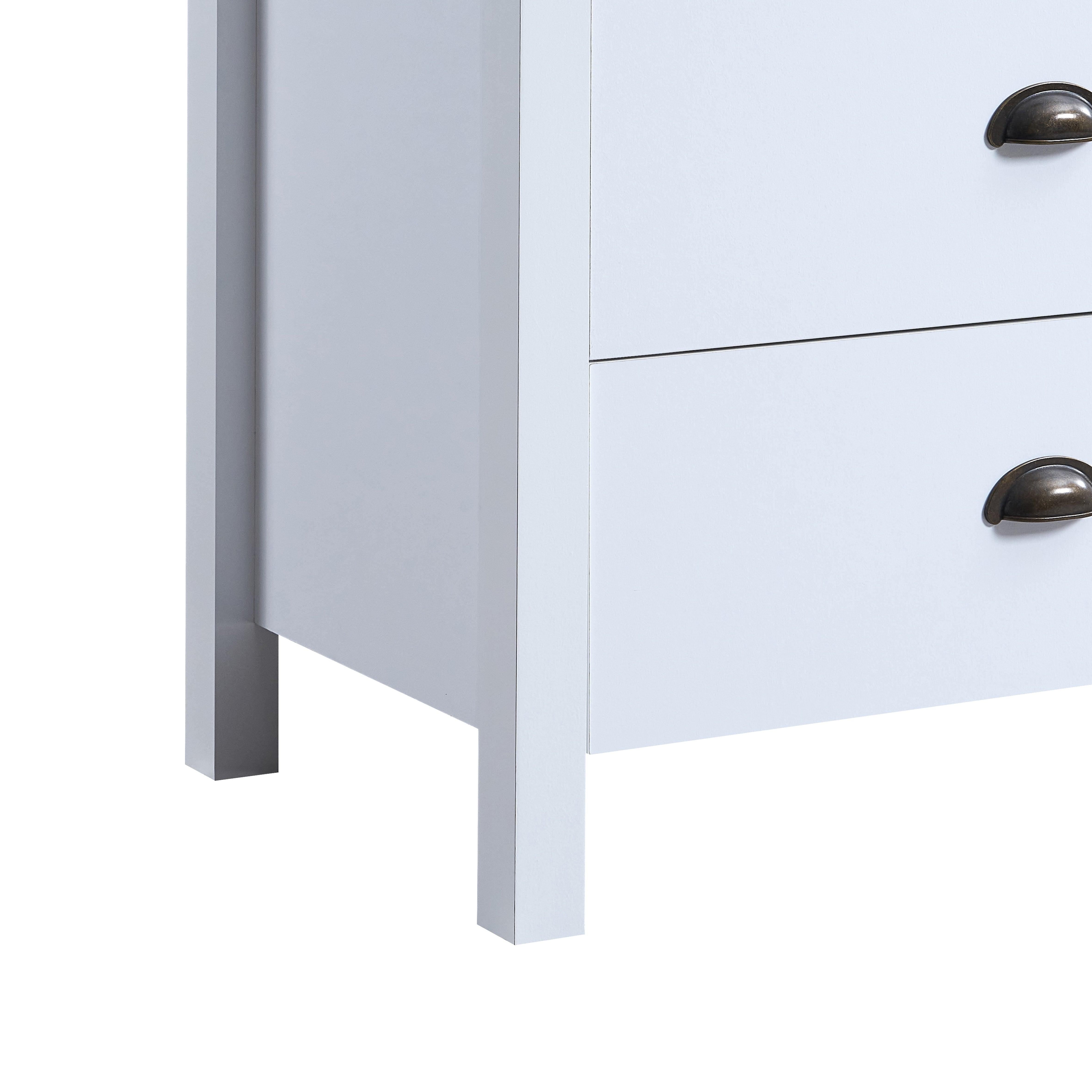 SAFARI 6-drawer main dressing table with interlocking drawer function, easy to assemble, classic white color