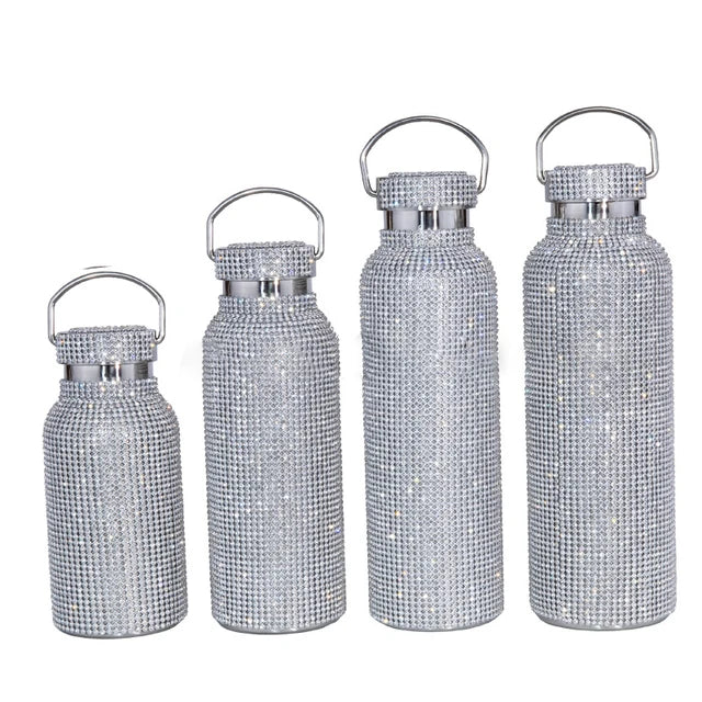 Keep Hot And Cold Diamond Jewelry Thermos Bottle Fashion Stainless Steel Water Bottle Free Shipping Girls Thermo Cup Tea Coffee