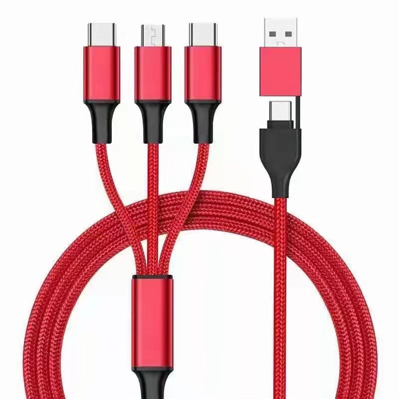 PD two to three 1.2-meter data cable TYPEC revolving three in one car phone charging cable