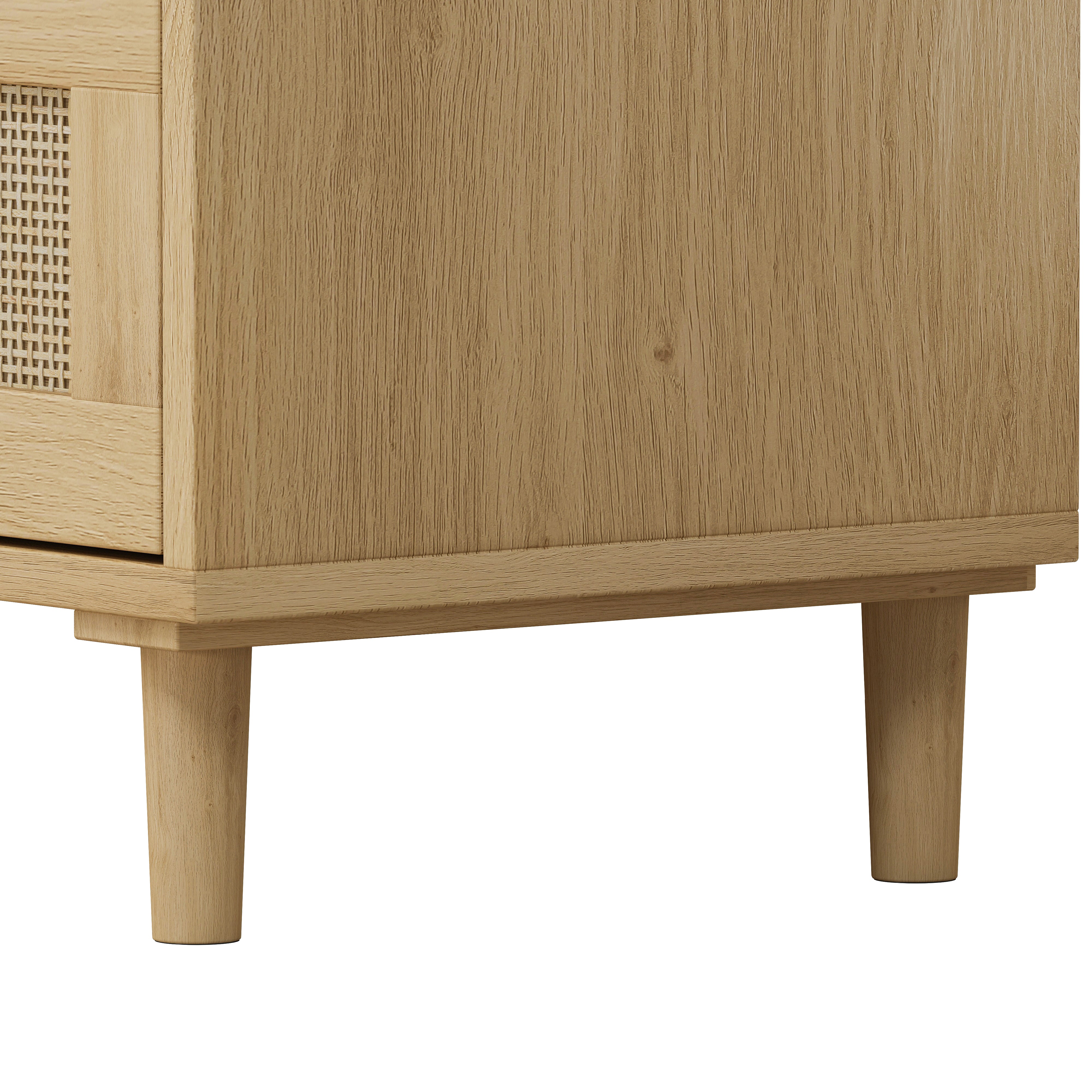 3-Drawers Rattan Storage Cabinet Rattan Drawer (Set of 2),for Bedroom,Living Room,Dining Room,Hallways,Oak