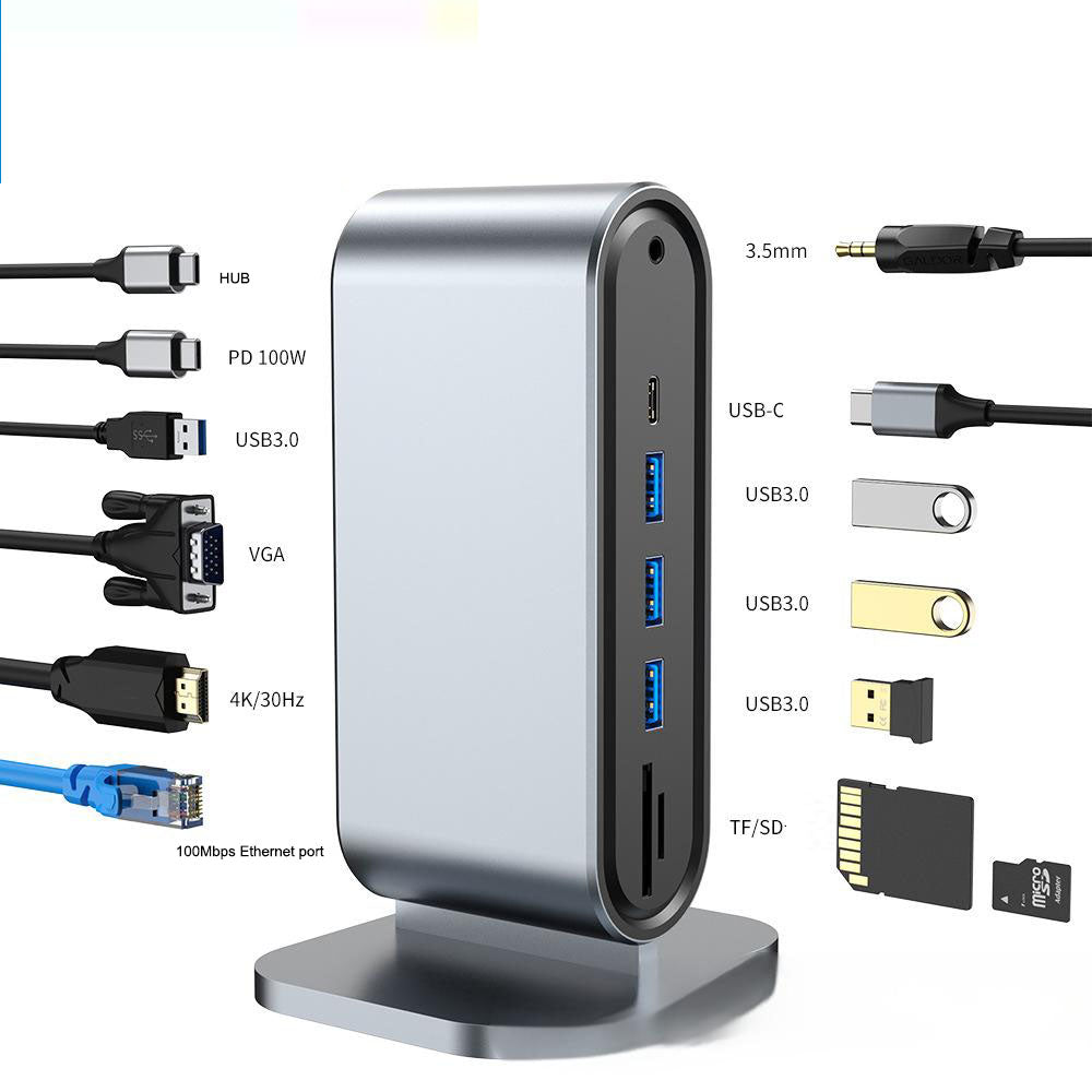 12 in one docking station Typec vertical multi interface suitable for Apple, Huawei, Mac docking stations