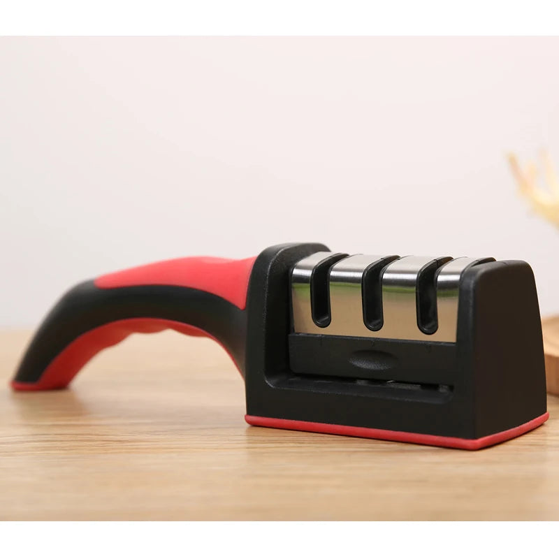 Knife Sharpener Quick Sharpener Professional 3 Stages Sharpener Knife Grinder Non-Slip Silicone Rubber