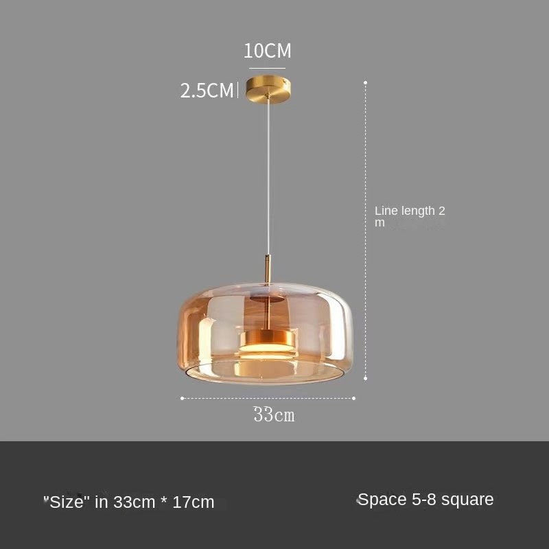 Chongqing Zhongshan Glass Lamp Nordic Modern Simple Creative Bar Restaurant Chandelier Living Room Art Designer