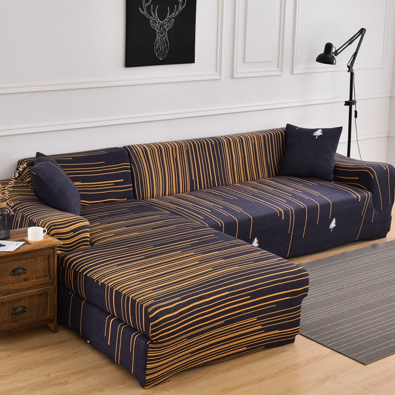 Four season sofa cover with full elastic sofa cover and fabric combination anti slip cover