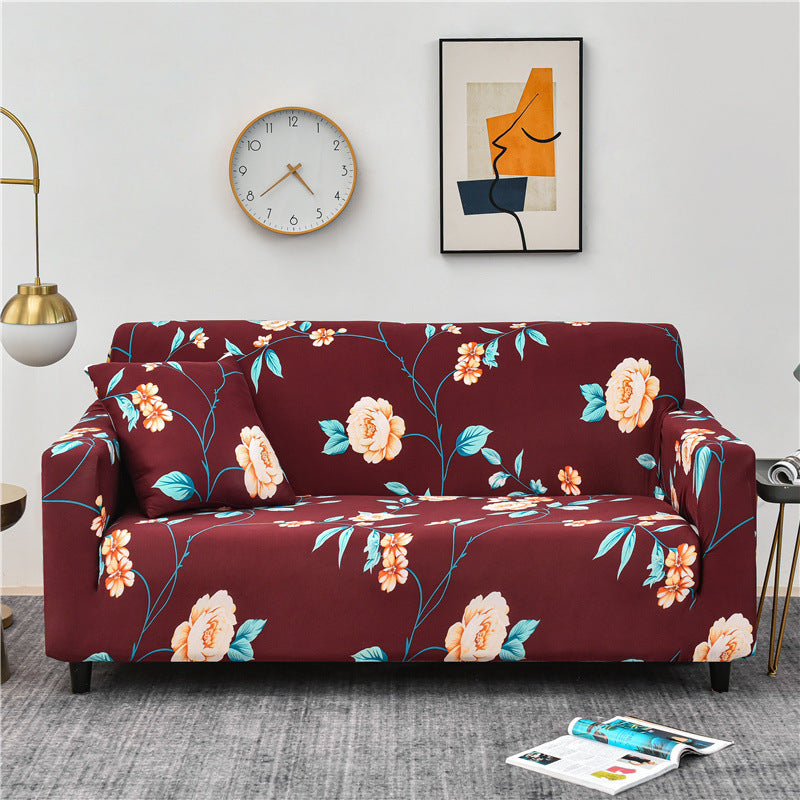 Printed sofa cover with all inclusive sand and elastic sofa cover
