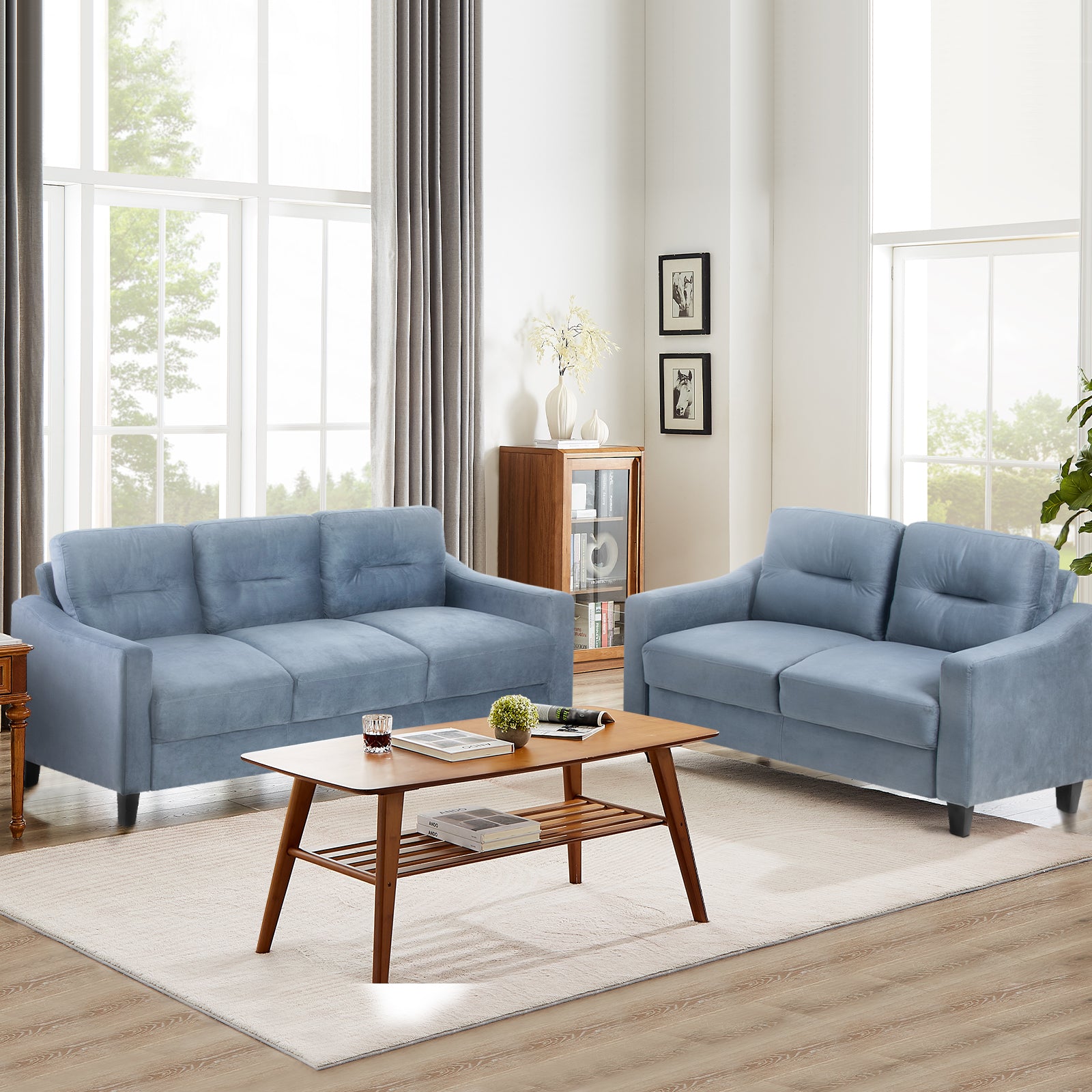 Gray Couch Comfortable Sectional Couches and Sofas for Living Room Office Small Space Chenille